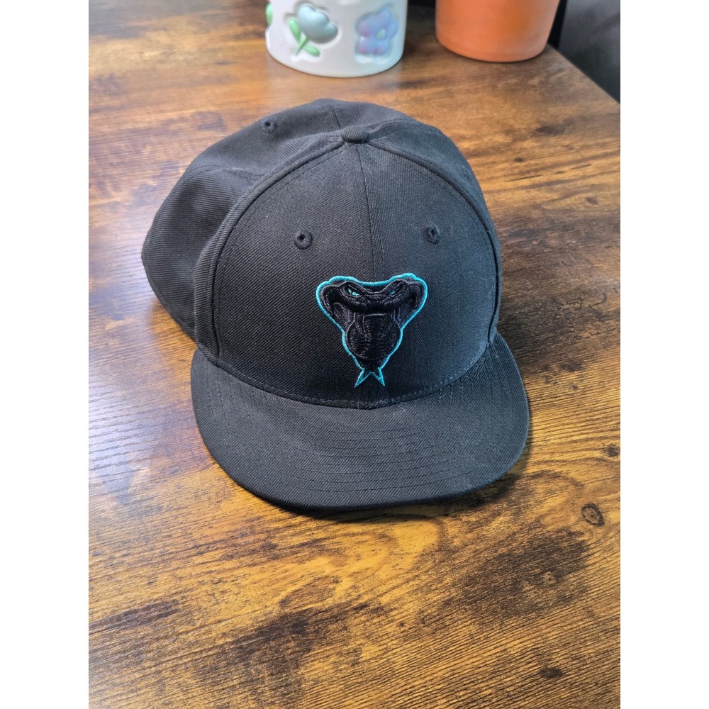 New Era 59FIFTY Arizona Diamondbacks Hat Black Teal Snake Logo Fitted Size 8